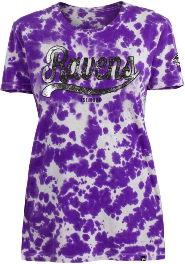 New Era Apparel Women's Baltimore Ravens Tie Dye Purple T-Shirt product image
