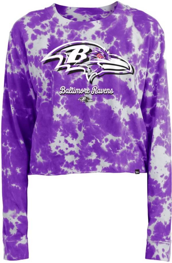 New Era Apparel Women's Baltimore Ravens Tie Dye Purple Long Sleeve T-Shirt product image
