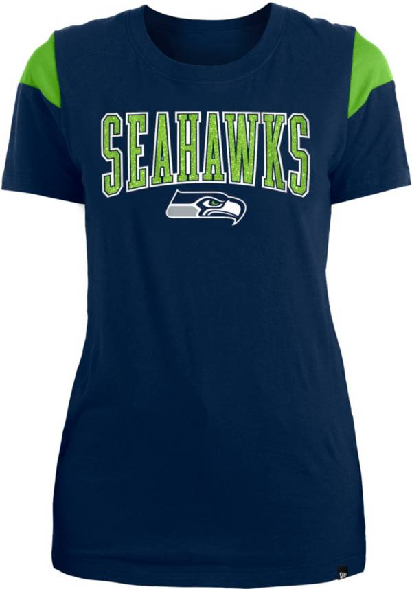 New Era Apparel Women's Seattle Seahawks Glitter Gel Blue T-Shirt product image