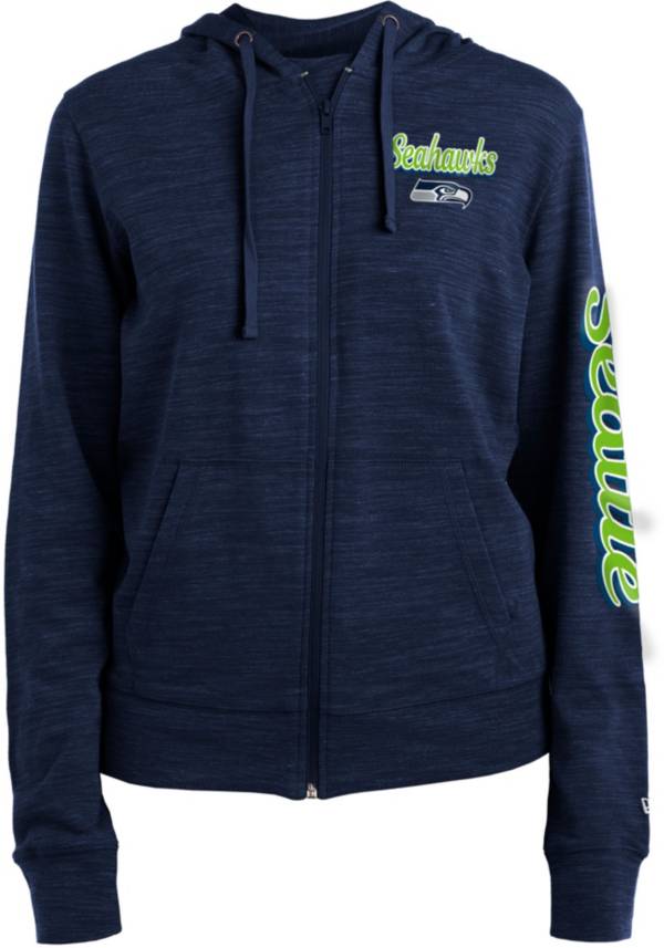 New Era Women's Seattle Seahawks Navy Space Dye Full-Zip Jacket product image