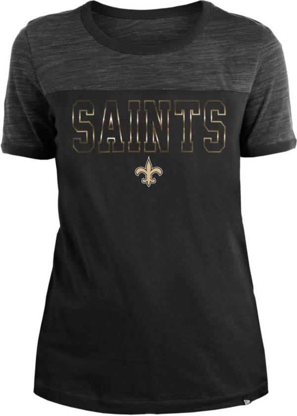 New Era Apparel Women's New Orleans Saints Space Dye Foil Black T-Shirt product image