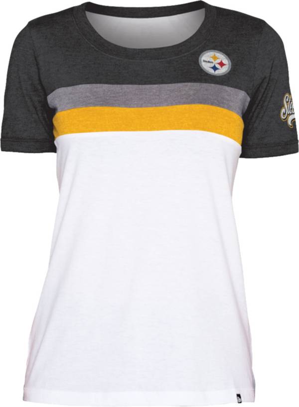 Pittsburgh Steelers Womens White Athletic Short Sleeve T-Shirt