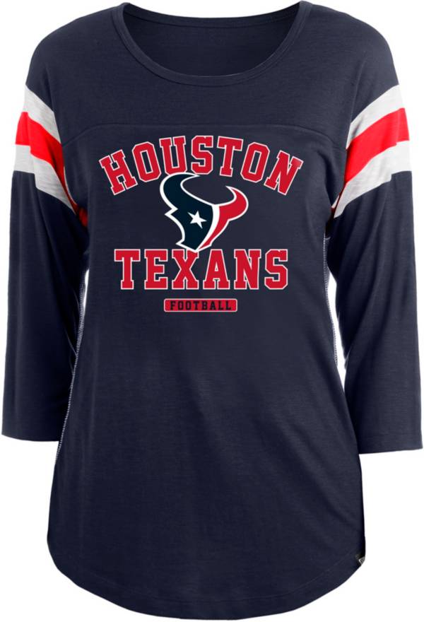 New Era Apparel Women's Houston Texans Sublimated Blue Three-Quarter Sleeve T-Shirt product image