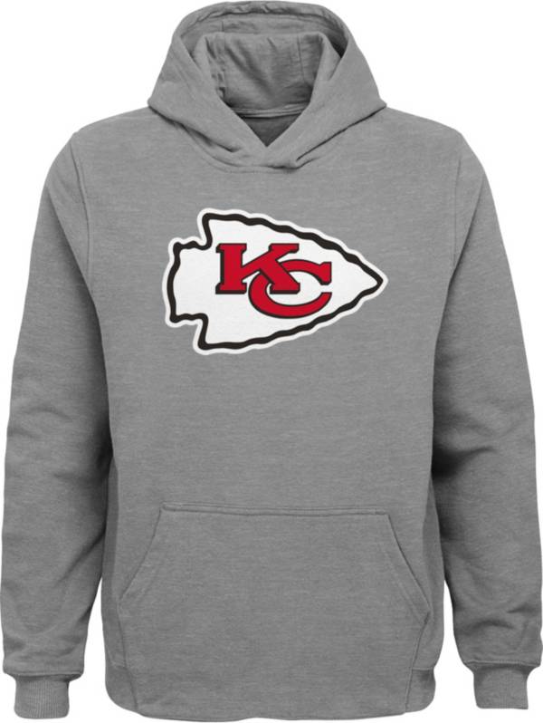 NFL Team Apparel Youth Kansas City Chiefs Primary Logo Grey Pullover Hoodie product image