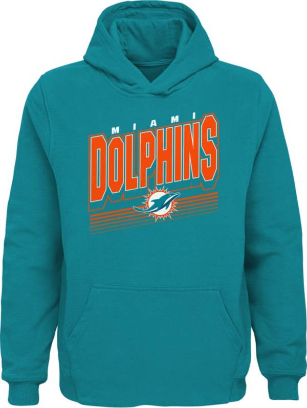 NFL Team Apparel Youth Miami Dolphins Big Time Aqua Pullover Hoodie product image