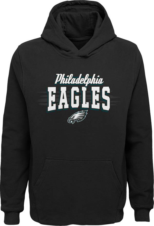 NFL Team Apparel Youth Philadelphia Eagles Blockbuster Black Pullover Hoodie product image