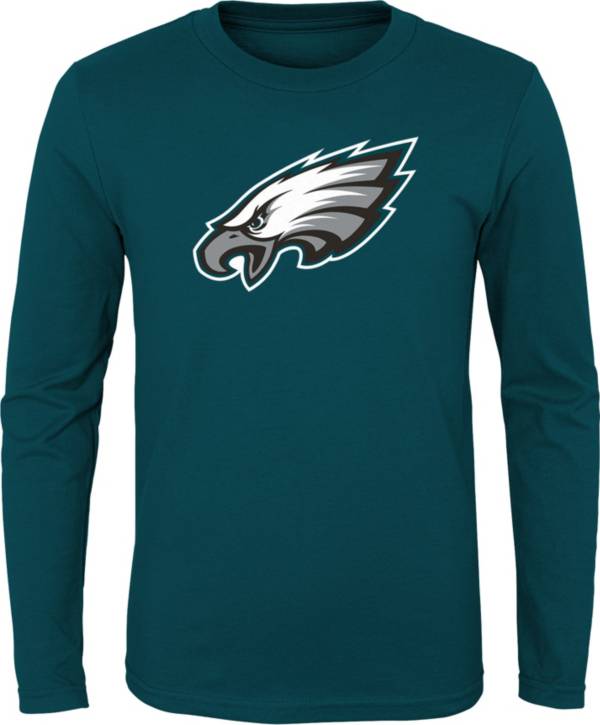 NFL Team Apparel Youth Philadelphia Eagles Primary Logo Green Long Sleeve T-Shirt product image