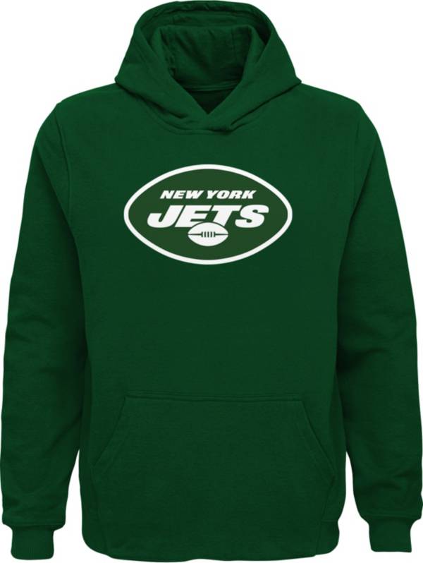 NFL Team Apparel Youth New York Jets Logo Green Pullover Hoodie product image