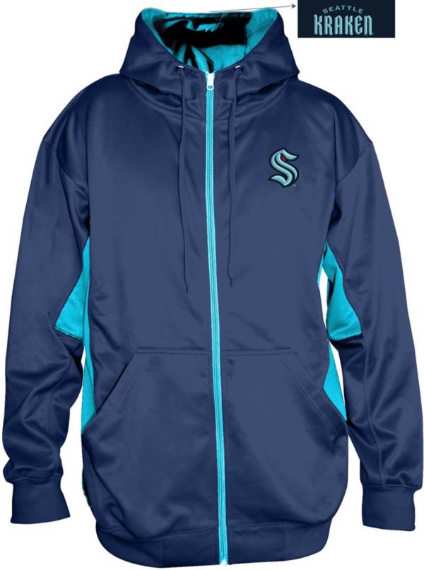 NHL Big & Tall Seattle Kraken Side Panel Navy Full-Zip Hoodie product image