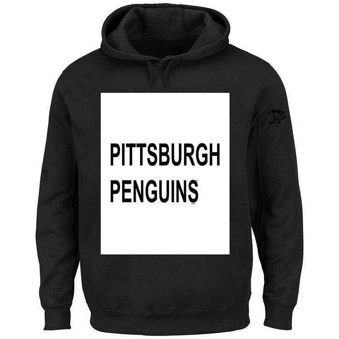 Men's Pittsburgh Penguins adidas White/Black Reverse Retro Pullover Hoodie