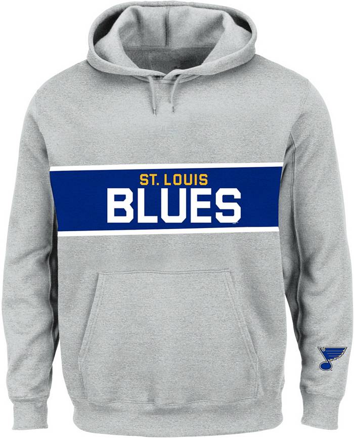 Men's Heather Charcoal St. Louis Blues Big & Tall Stripe Pullover Hoodie