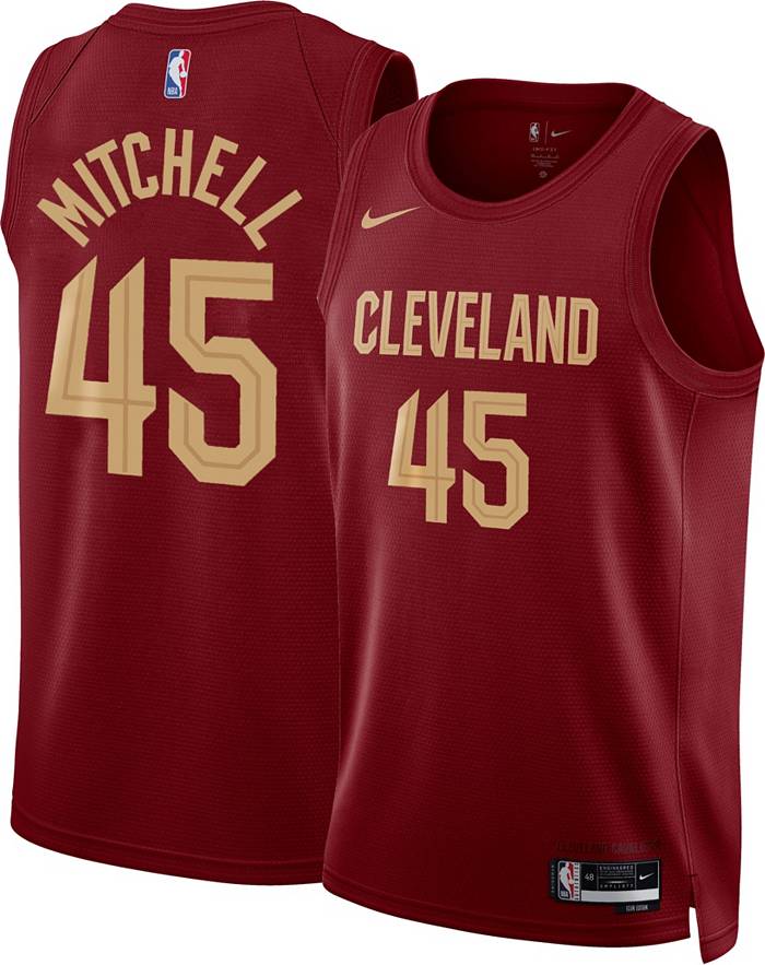 Nike Youth Cleveland Cavaliers Donovan Mitchell #45 Dri-Fit Swingman Jersey - Red - XL Each