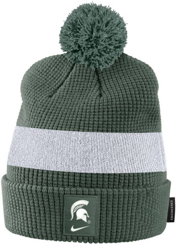 Nike Michigan State Spartans Green Football Sideline Cuffed Pom Beanie product image