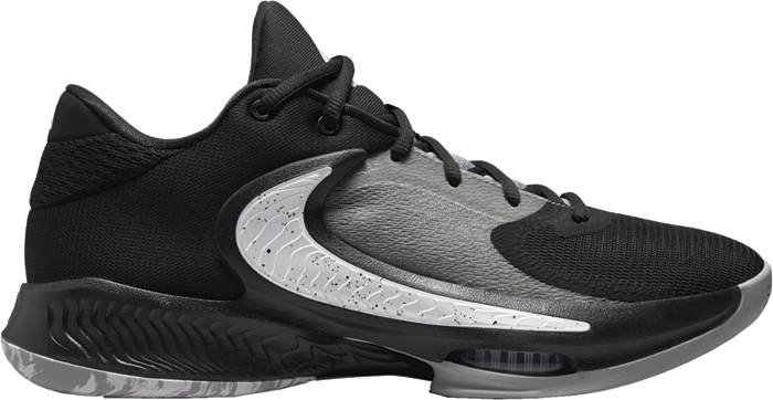 Nike Zoom Freak 4 Basketball Shoes, Men's, Black/White/Grey