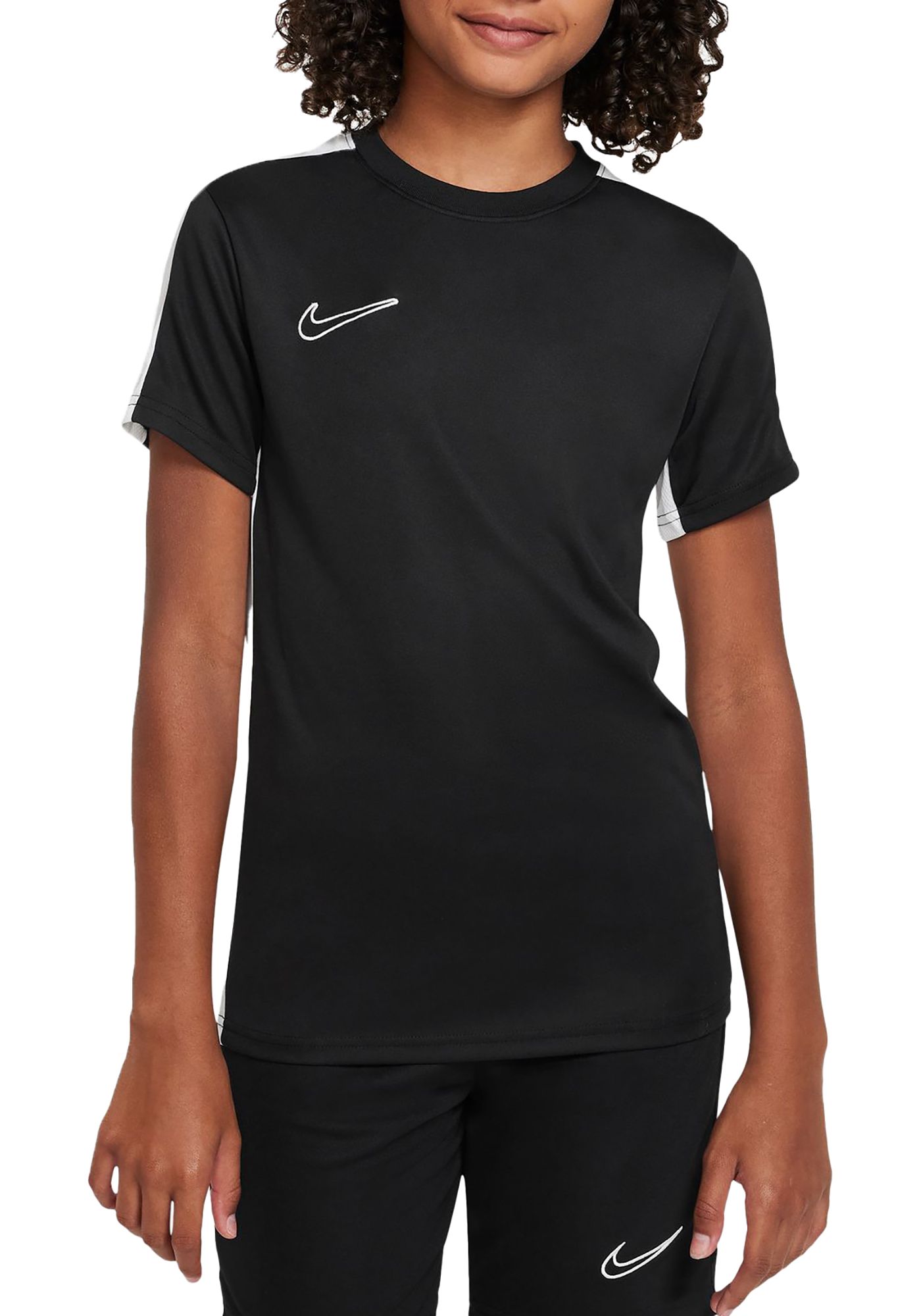 Nike Youth Dri Fit Academy23 T Shirt Medium Black White