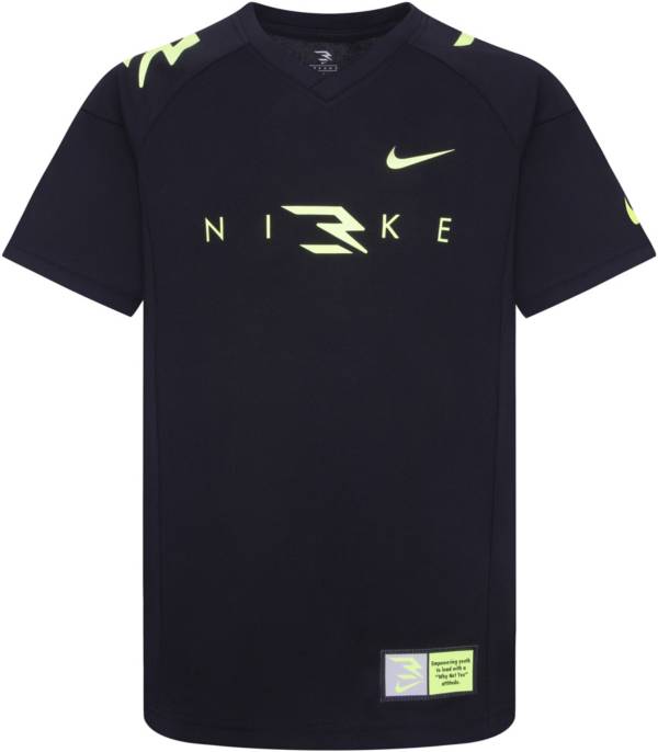 Nike Boys' 3BRAND by Russell Wilson Training Jersey, Large, Black