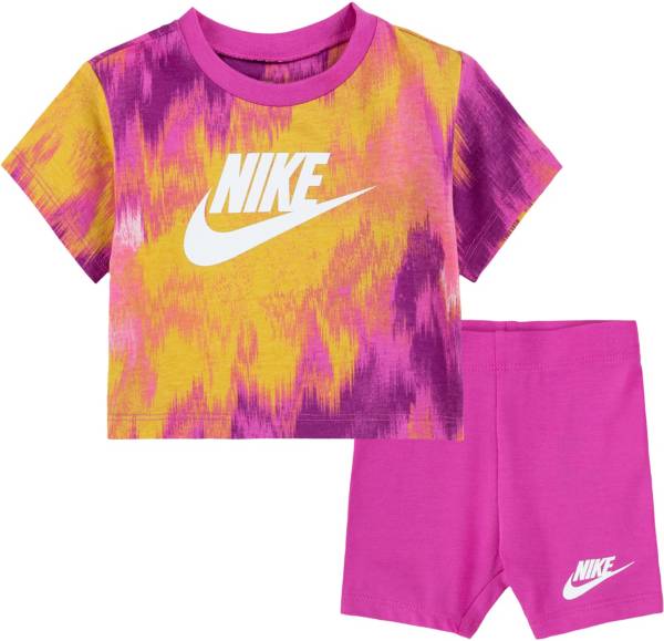 Nike tie dye shorts and store crop top