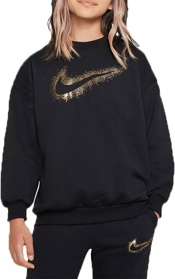 Nike Girls' Icon Fleece Boyfriend Crewneck Pullover