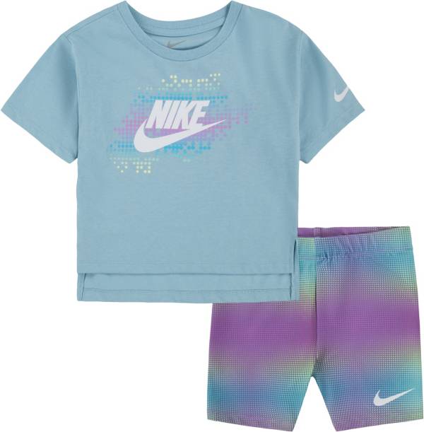 Nike - Boys Green Cotton Swoosh Shorts Set