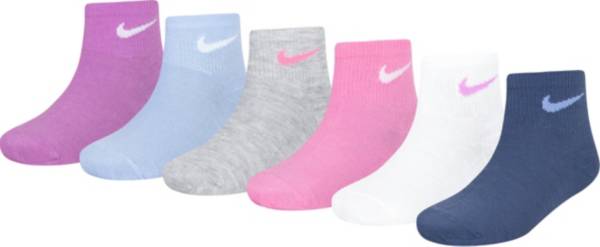 Nike Girls' Metallic Swoosh Ankle Socks - 6 Pack product image