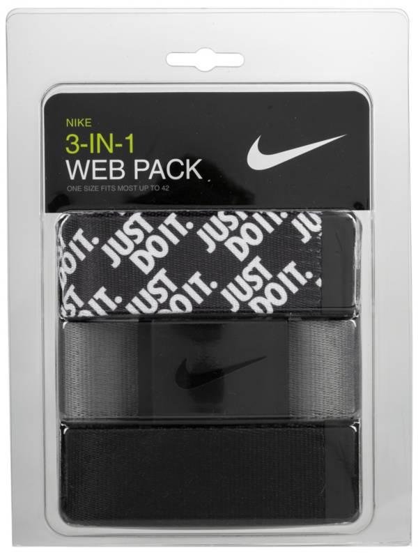 Nike Men's Just Do It Web Golf Belt - 3 Pack