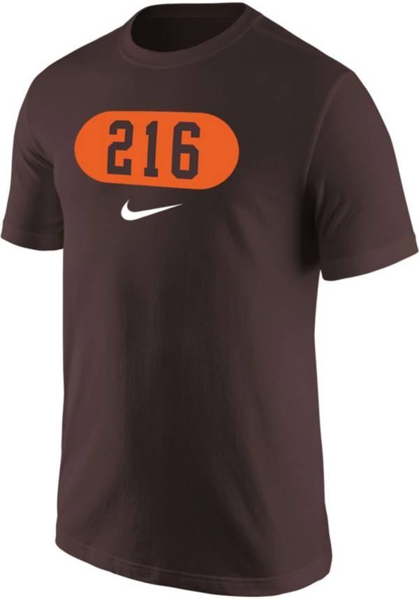 Nike Men's Cleveland 216 Area Code Brown T-Shirt product image