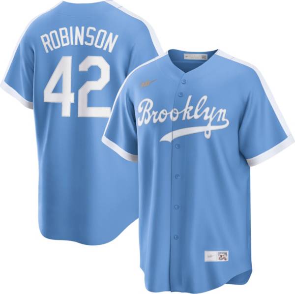 Nike Men s Los Angeles Dodgers Jackie Robinson 42 Blue Cool Base Jersey