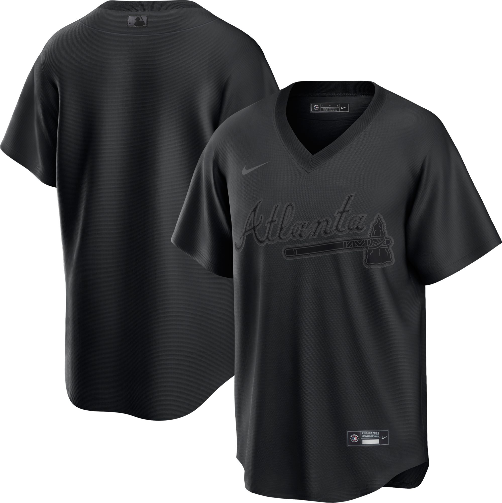 Nike Men's Atlanta Braves Black Cool Base Blank Jersey Big Apple Buddy
