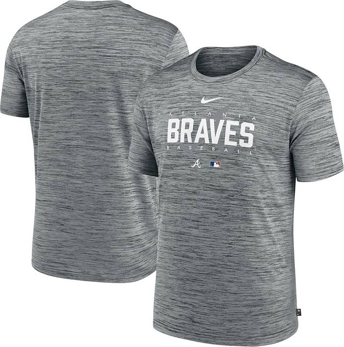 Atlanta Braves Nike Authentic Collection Game Performance Pullover  Sweatshirt - Gray/Navy