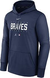 NWT Atlanta Braves Nike Hoodie Mens Medium Charcoal Gray Pullover Half Zip  MLB