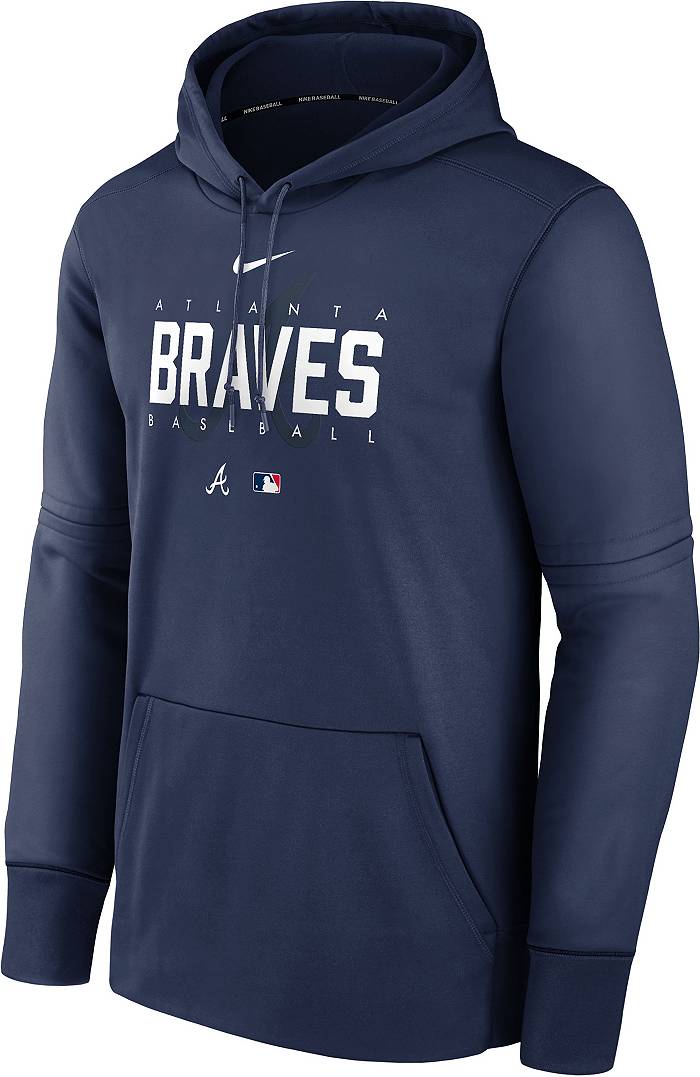 Nike / Men's Atlanta Braves Blue V-Neck Pullover Jacket