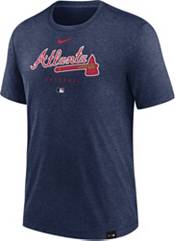Nike Men's Heather Red Atlanta Braves Authentic Collection Early Work Tri- Blend Performance T-shirt