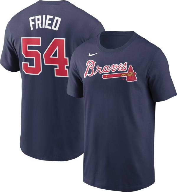 Men's Navy Atlanta Braves Button-Up Baseball Jersey