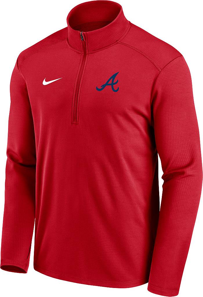 Nike Men's Atlanta Braves Red Logo Pacer Half Zip Jacket