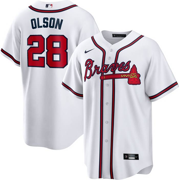Nike Men's Atlanta Braves Matt Olson #28 White Cool Base Jersey