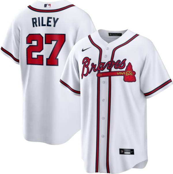 Nike Men's Atlanta Braves Austin Riley #27 White Home Cool Base Jersey