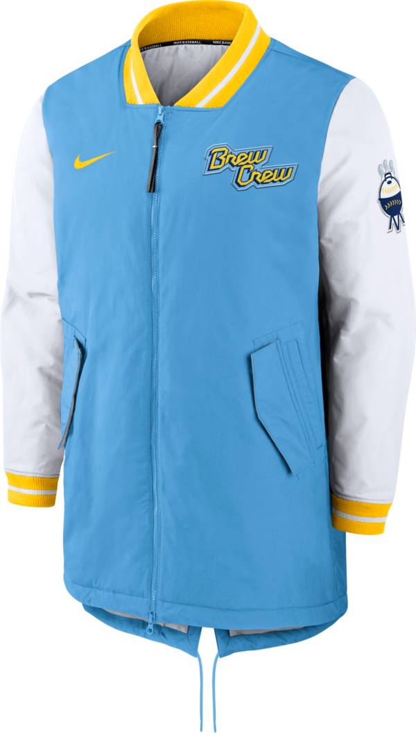 Nike Men's Milwaukee Brewers 2022 City Connect Authentic Collection Dugout Full-Zip Jacket product image