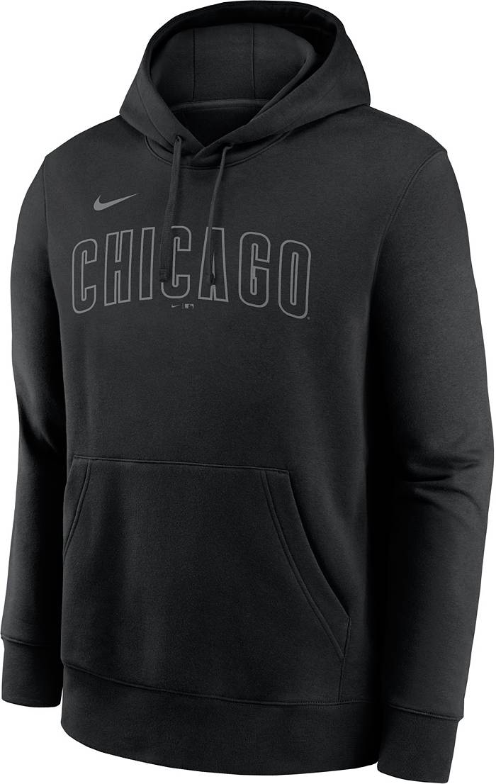 Nike Men's Chicago Cubs Black Wordmark Pullover Hoodie