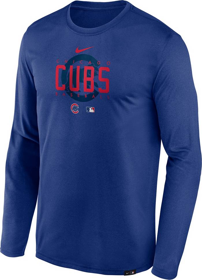 Nike Men's Chicago Cubs Royal Authentic Collection Long-Sleeve Legend T- Shirt