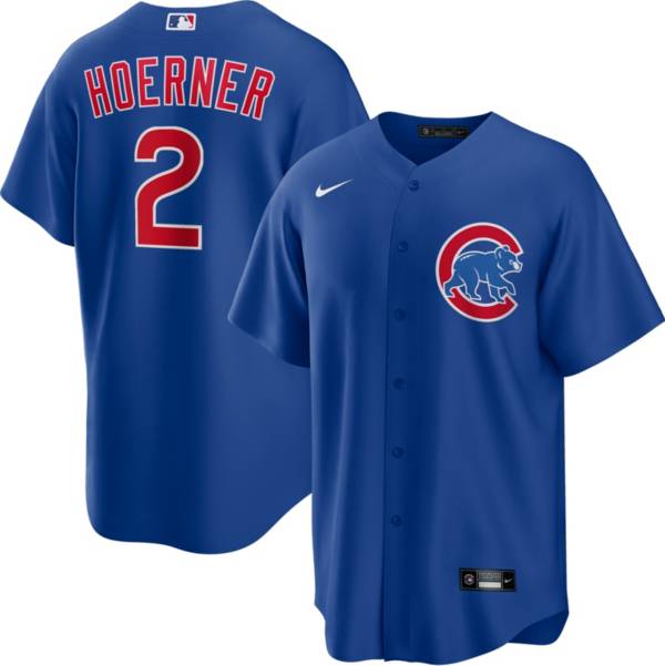 Nike Men's Chicago Cubs Nico Hoerner #2 Royal Cool Base Jersey product image
