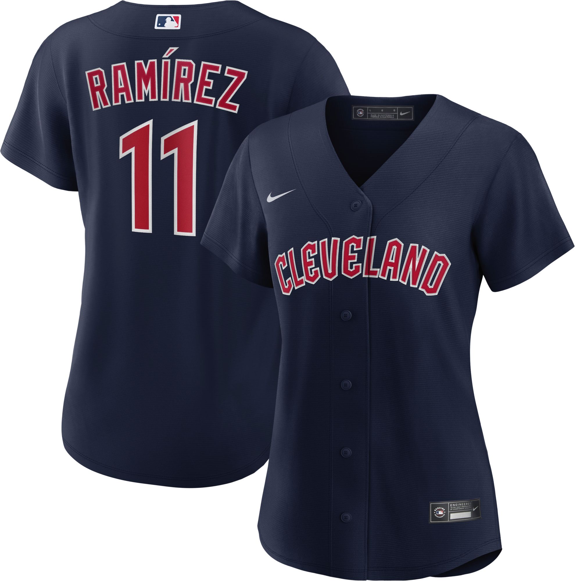 Cleveland Indians No11 Jose Ramirez Grey Road Women's Stitched Jersey