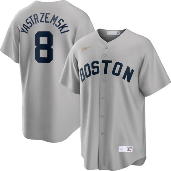 Nike Men s Boston Red Sox Carl Yastrzemski 8 Gray Cool Base Jersey