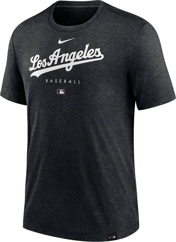 Men's Los Angeles Dodgers Nike Black Authentic Collection Logo Performance  Long Sleeve T-Shirt