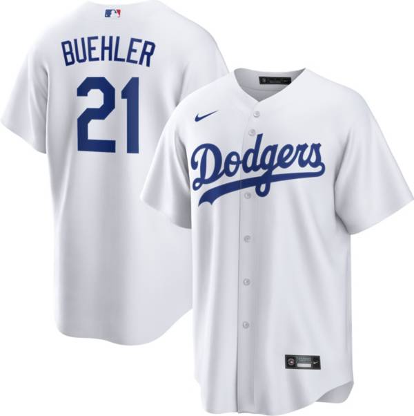 LaLaLandTshirts Walker Buehler We Trust Los Angeles Baseball Fan T Shirt Premium / Royal Blue / Large