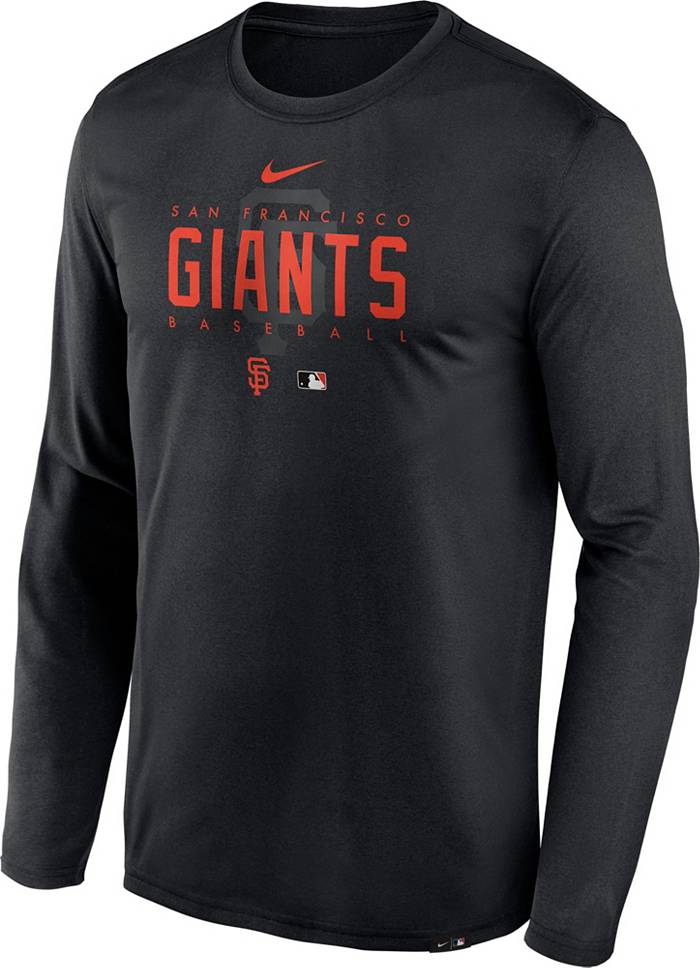 San Francisco Giants Nike Shirt Mens Small Black Gray Logo Tee Baseball  Drifit