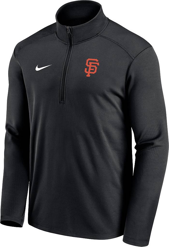 Nike Men's San Francisco Giants Black Logo Pacer Half Zip Jacket