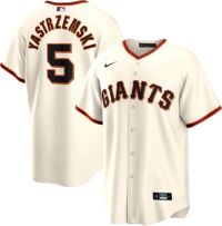 Nike Men's San Francisco Giants Mike Yastrzemski #5 Cream Cool Base Jersey