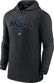MIAMI MARLINS NIKE TEAM ISSUED DRI FIT HOODED SWEATSHIRT WITH POCKETS SZ  LARGE