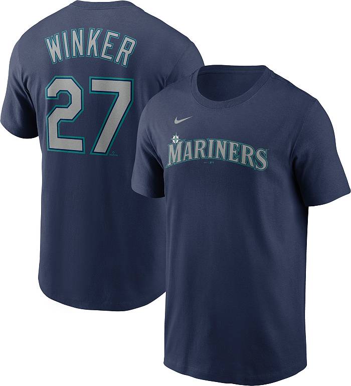 Nike Men's Seattle Mariners Jesse Winker #27 Navy T-Shirt