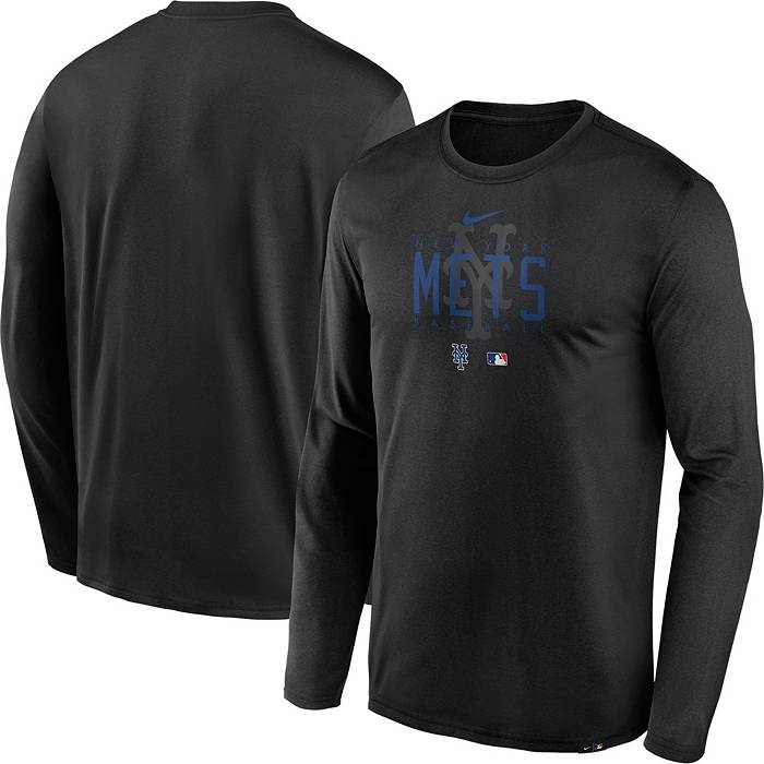 Nike Men's New York Mets Black Authentic Collection Long-Sleeve Legend T- Shirt